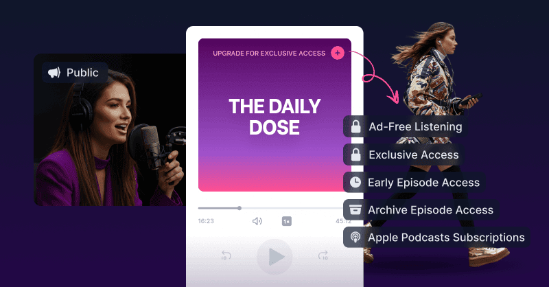 Hybrid public and private podcasts