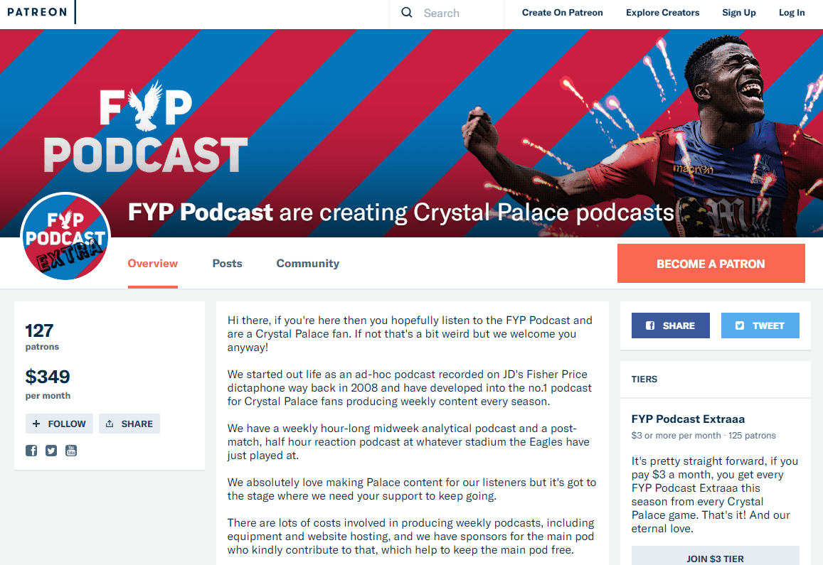 patreon example for the FYP Podcast