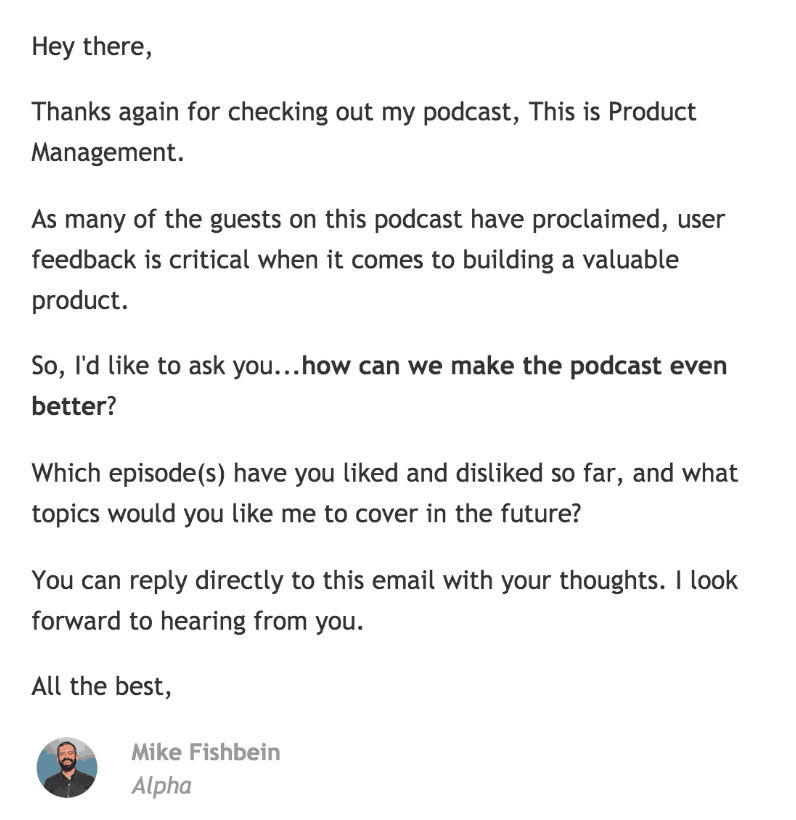 promote your podcast to your email list