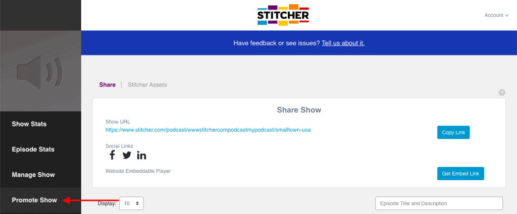 how to submit a podcast to stitcher subscribe links