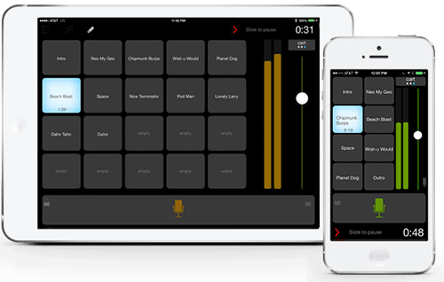 BossJock Studio interface on mobile and tablet screens