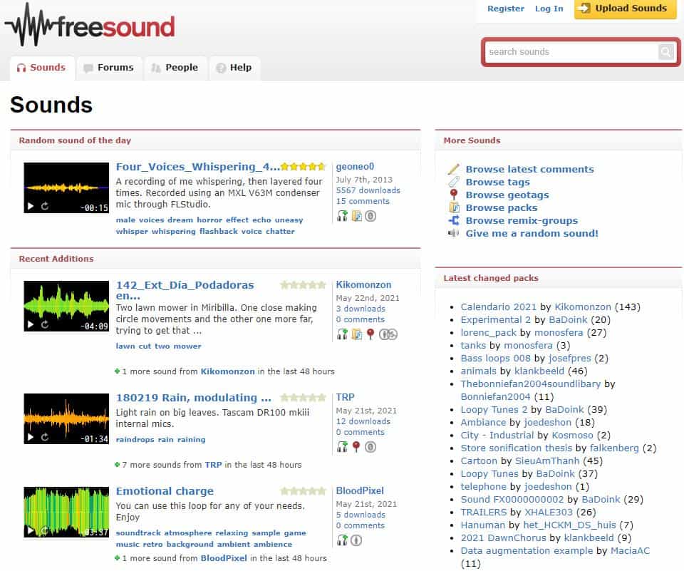 Freesound podcast sound effects