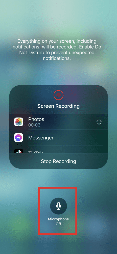 Record video on your iphone: Add audio to screen recording
