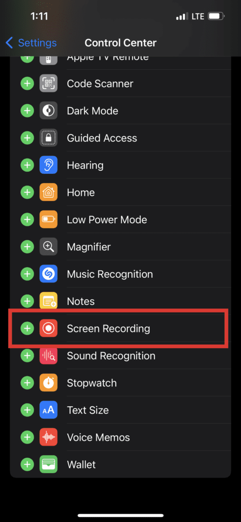 Aadd screen recording to your phone’s Control Center