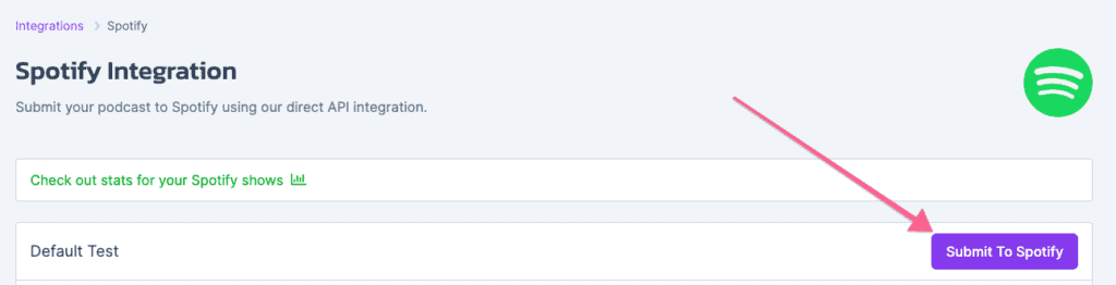 Click “Submit to Spotify”