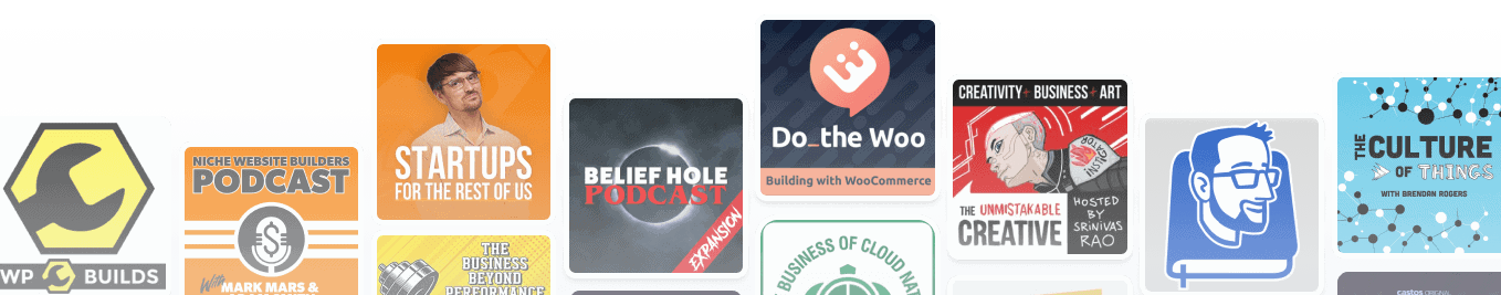 A selection of popular podcasts hosted on Castos
