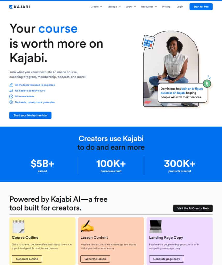Kajabi best online course platform