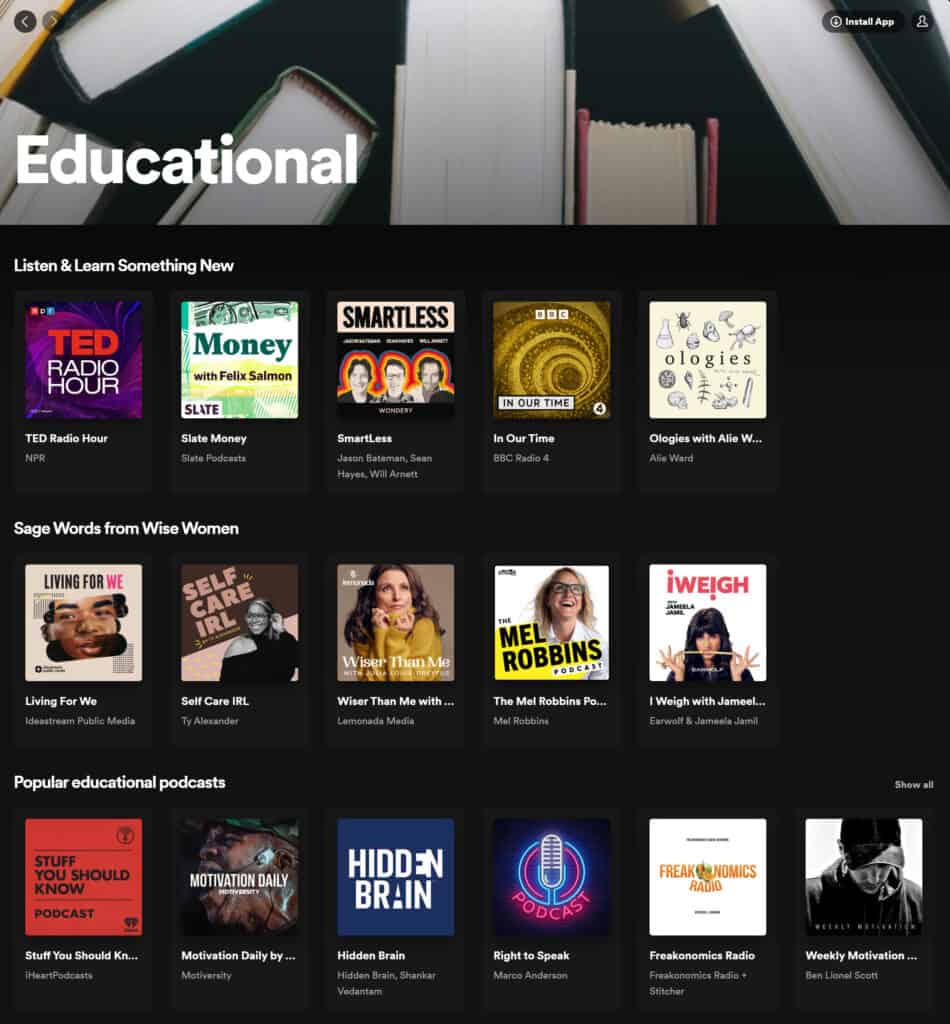 Promote a show on Spotify: Spotify featured section