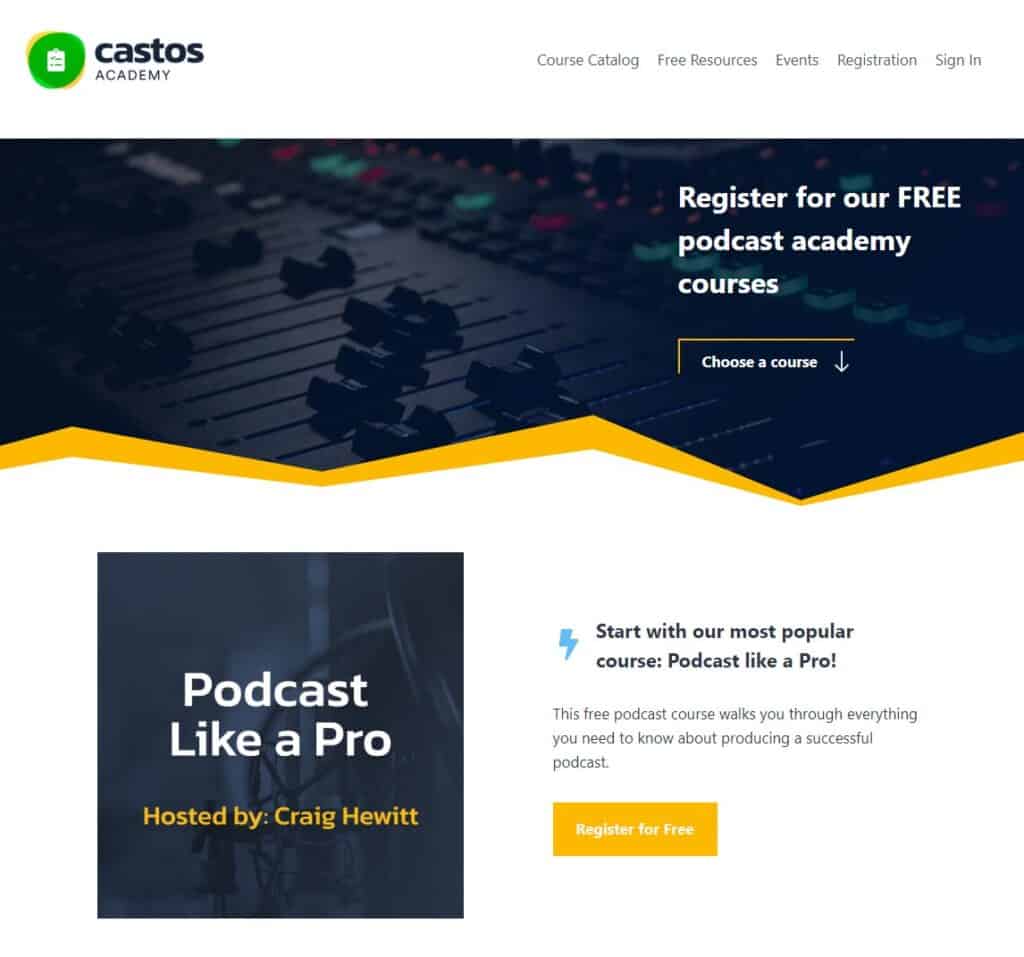 Podcast Production Courses: Castos Academy