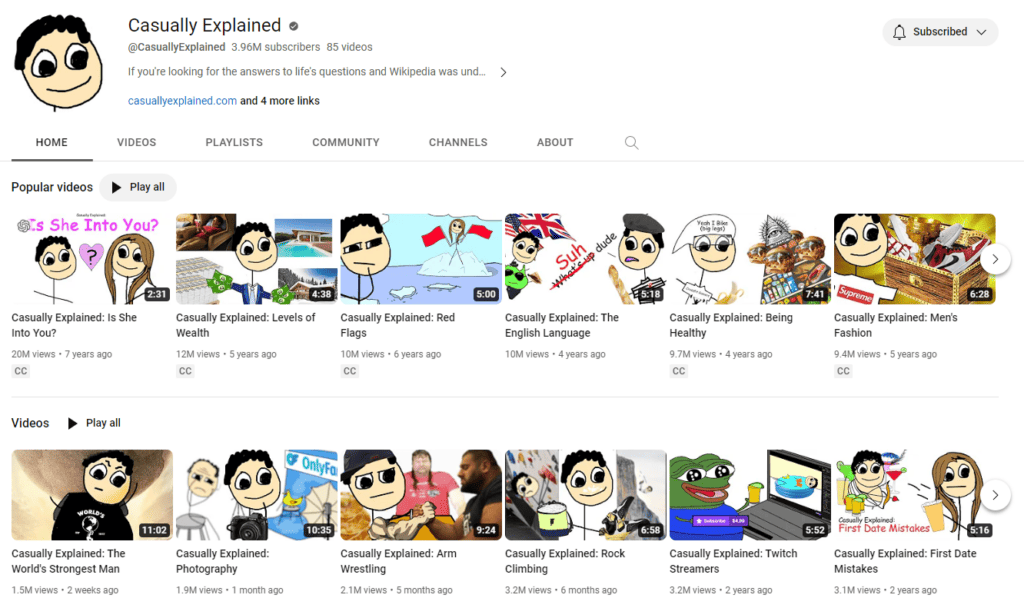 YouTube video thumbnails