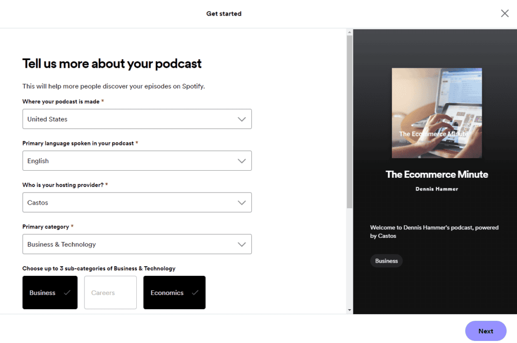 Enter Your Podcast Details